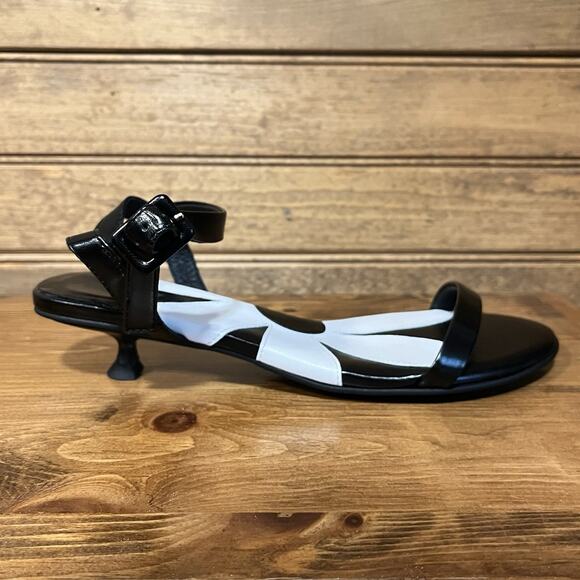 Jeffrey Campbell Women’s Heeled Sandals Size 7.5 Black White Daisy Boho Spring - Picture 4 of 15